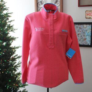 Victory Junction Women’s Columbia ¼ Snap Fleece Pullover Coral Large  New
